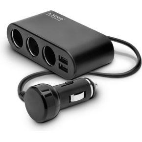 Savio 12/24V auto aansteker contactdoos splitter SA-024