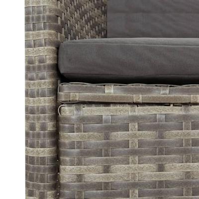 11-delige Tuinset met kussens poly rattan grijs