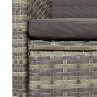 11-delige Tuinset met kussens poly rattan grijs - thumbnail