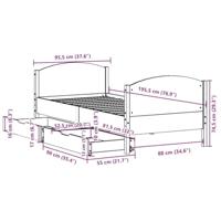 Bedframe zonder matras massief grenenhout wit 90x190 cm - thumbnail