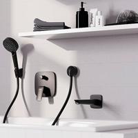 Hansgrohe Logis ééngreeps badmengkraan afbouwdeel met zekerheidscombinatie, mat zwart - thumbnail