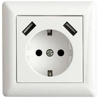 LEDmaxx 106648 1-voudig Stopcontact (onderbouw) Met USB, Aanraakbeveiliging Wit