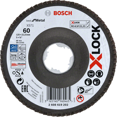 Bosch Accessories 2608619202 Lamellenschuurschijf Diameter 125 mm Boordiameter 22.23 mm 1 stuk(s)