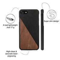 Woodcessories EcoSplit mobiele telefoon behuizingen 11,9 cm (4.7") Hoes Zwart, Walnoot - thumbnail