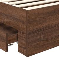 Bedframe met hoofdeinde Bruin Eiken 75 x 190 cm Bewerkt hout - thumbnail