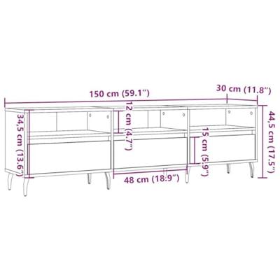 Tv-meubel 150x30x44,5 cm bewerkt hout oud houtkleurig
