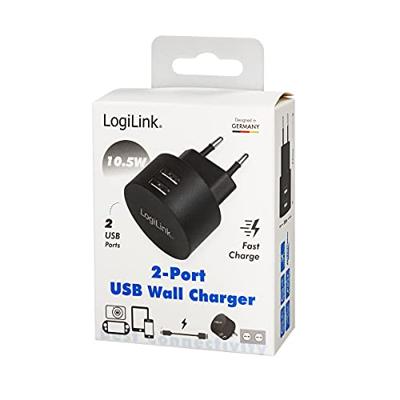 LogiLink PA0218 USB wall charger 2 aansluitingen LogiLink PA0218 USB wall charger 2 aansluitingen