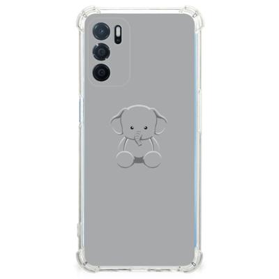 OPPO A16 | A16s | A54s Stevig | Bumper Hoesje | Grijs Baby Olifant OPPO A16 | A16s | A54s Stevig | Bumper Hoesje | Grijs Baby Olifant