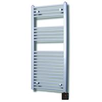Elektrische Design Radiator Sanicare Plug & Play 111,8x60 cm Zilvergrijs 730 Watt Met Zwarte Thermostaat En Bluetooth Links Sanicare - thumbnail