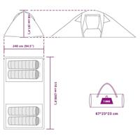 Tent met dak Anders met luchtopening Blauw en Zwart 510 x 240 x 156 cm - thumbnail