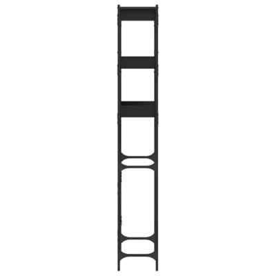 Wasmachinekast 67x25x163 cm bewerkt hout zwart