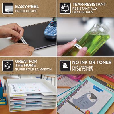 Gelamineerde Tape voor Labelmakers Dymo 91202 12 mm LetraTag® Zwart Geel (10 Stuks) - thumbnail