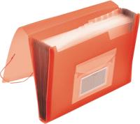 Q-CONNECT voorordner, A4, PP, met 13 vakken, elastieksluiting, transparant rood - thumbnail