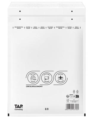 Comebag luchtkussenenveloppen, ft 270 x 360 mm, met stripsluiting, wit, doos van 100 stuks