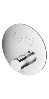 Douchethermostaat Hotbath Cobber Inbouw 2 Pushbuttons Rond Mat Wit (excl. inbouwdeel)