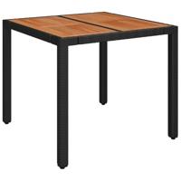 5-delige Tuinset met kussens poly rattan zwart - thumbnail