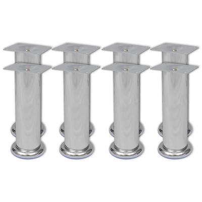 VidaXL Bankpoten rond 8 st 180 mm chroomkleurig