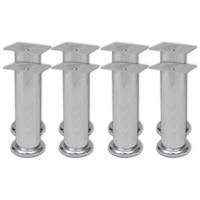 VidaXL Bankpoten rond 8 st 180 mm chroomkleurig - thumbnail