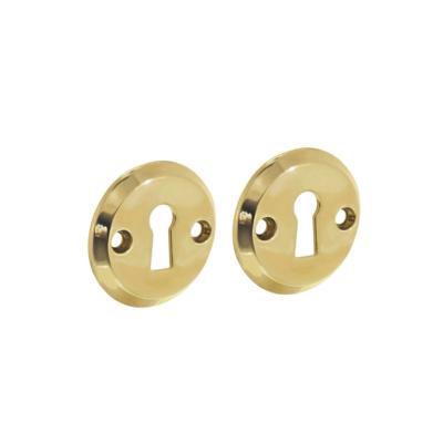 Rozet sleutelgat schroefgat mess. gelakt Rozet sleutelgat schroefgat mess. gelakt