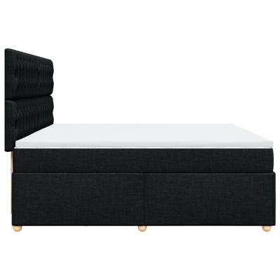 Boxspring met matras stof zwart 140x200 cm