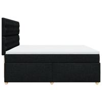 Boxspring met matras stof zwart 140x200 cm - thumbnail