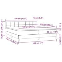 Boxspring met matras fluweel lichtgrijs 180x220 cm - thumbnail