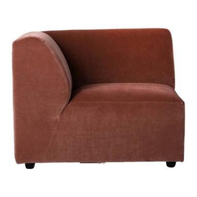 HKliving Jax bank Left Corner Royal Velvet Magnolia