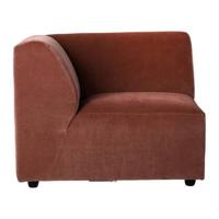 HKliving Jax bank Left Corner Royal Velvet Magnolia - thumbnail