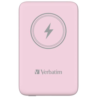 Verbatim Charge n Go Magnetic Wireless Powerbank 10000 mAh Fast Charge, Quick Charge 3.0, USB PD 3.0, Adaptive Fast Charge LiPo USB-C Pink