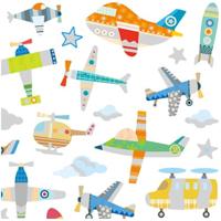 Creativ Company Stickers, vliegtuigen en helicopters, vel 15x16,5 cm, ca. 42 stuk, 1 vel - thumbnail