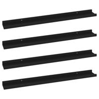 Wandschappen 4 st 80x9x3 cm zwart - thumbnail