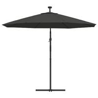 Zweefparasol met LED-verlichting stalen paal 300 cm antraciet - thumbnail