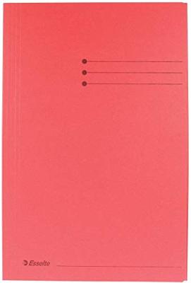 Dossiermap esselte folio 3klep manilla 275gr rood | 50 stuks