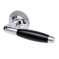 De Oude Deurklink Retro Deurklink Klassiek nikkel met rond rozet - thumbnail