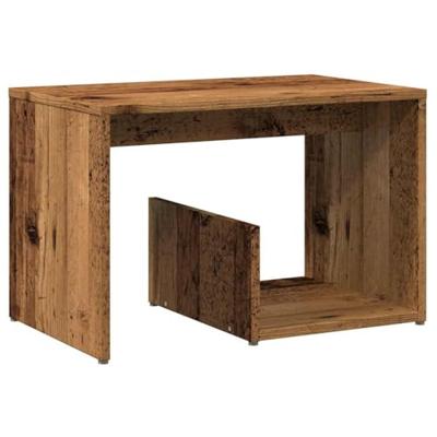 Bijzettafel 59x36x38 cm bewerkt hout oud houtkleurig