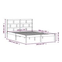 Bedframe massief grenenhout 140x200 cm - thumbnail