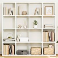 Boekenkast 137,5x29x137,5 cm bewerkt hout wit - thumbnail