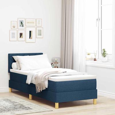 Boxspringbed met matras met matras Blauw 80 x 200 cm Stof