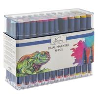 Alcoholmarker nassau duopunt 48 stuks assorti - thumbnail