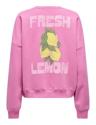Only Onlliny L/s O-neck Print Cs Swt Sweater 4949763 Wild Orchid Fresh Lemon