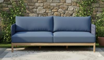 Kolbe sofa 3-seater navy steel/braided navy/acacia look teak Eurofar - Eurofar