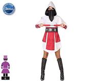 Samurai Ninja Outfit Dames Wit/Rood - thumbnail