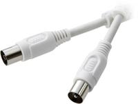 SpeaKa Professional Antenne Aansluitkabel [1x Antennestekker 75 Ω - 1x Antennebus 75 Ω] 7.50 m 90 dB Met Ferrietkern, Afgeschermd Wit - thumbnail