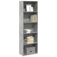 Boekenkast 60x30x189 cm bewerkt hout betongrijs - thumbnail