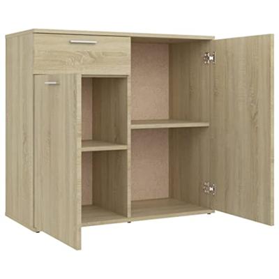 VidaXL Dressoir 80x36x75 cm bewerkt hout sonoma eikenkleurig