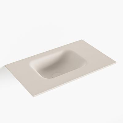 MONDIAZ LEX Linen solid surface inleg wastafel voor toiletmeubel 50cm. Positie wasbak links