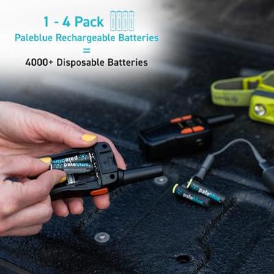 Pale Blue Li-Ion Rechargeabl AAA Battery 4 pack of AAA with 4x1 charging cable