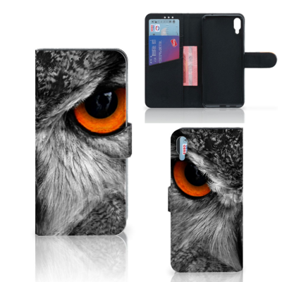 Sony Xperia L3 Telefoonhoesje met Pasjes Uil Sony Xperia L3 Telefoonhoesje met Pasjes Uil