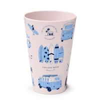 VW T1 Volkswagen Busje Explore Set 4 RPET Duurzame Picknick Bekers 450ml - thumbnail