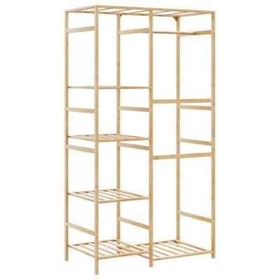 Kledingrek met schappen 100x50x184,5 cm bamboe